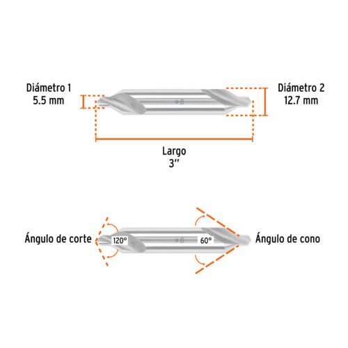 103904 103904 - Broca para centrar con doble punta #6, TRUPER