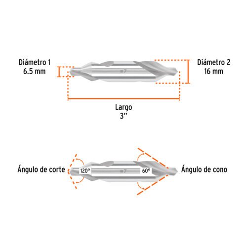 103905 103905 - Broca para centrar con doble punta #7, TRUPER