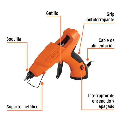 103907.1 103907 - Pistola eléctrica de 80 W para silicón de 1/2", TRUPER