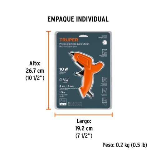 103908.3 103908 - Pistola eléctrica de 10 W para silicón de 5/16", TRUPER