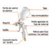 103928 - Pistola p/pintar híbrida vaso plástico,1.5mm, TRUPER