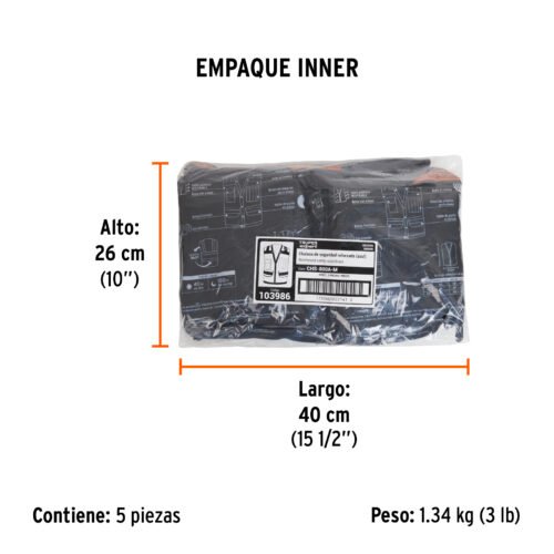 103986 - Chaleco seguridad reforzado azul con bolsas, M, EXPERT
