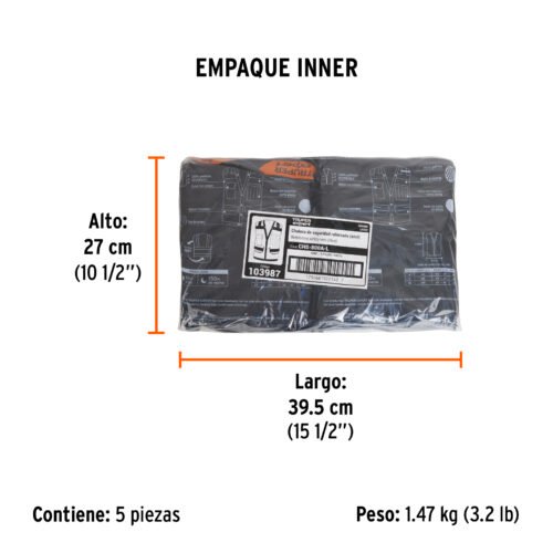 103987.3 103987 - Chaleco seguridad reforzado azul con bolsas, G, EXPERT