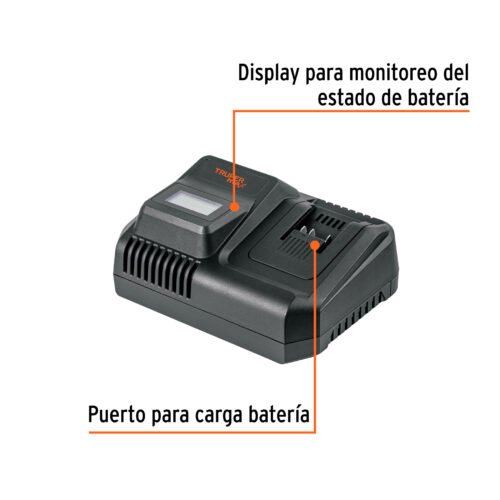 104018 - Cargador rápido de baterías de ion litio 20V, TRUPER MAX