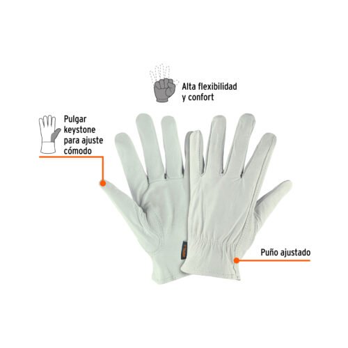 104041 - Guantes de piel de cabra, tipo operador, M, TRUPER