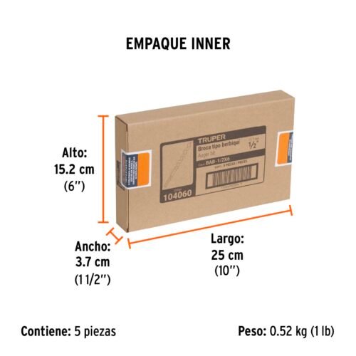 104060 - Broca auger tipo berbiquí 1/2" X 6", TRUPER