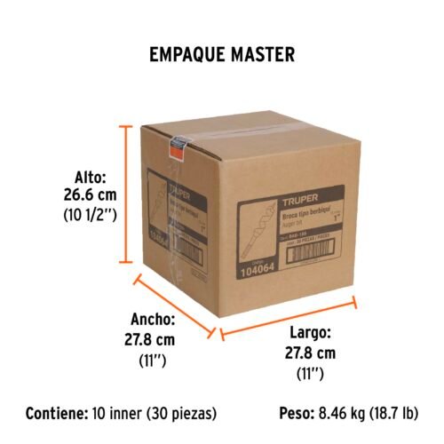 104064 - Broca auger tipo berbiquí 1" X 6", TRUPER
