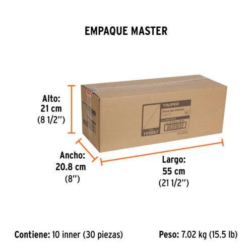 104067 - Broca auger tipo berbiquí 3/8" X 18", TRUPER
