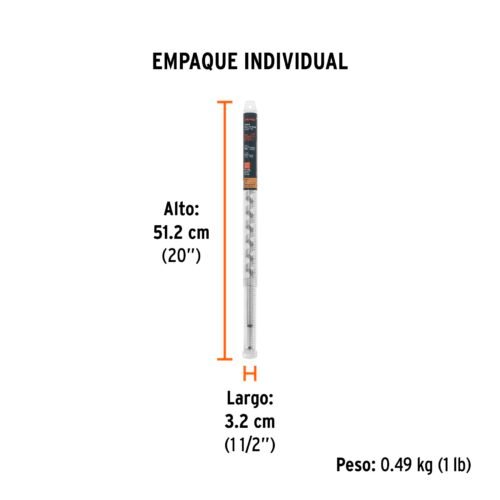 104070 - Broca auger tipo berbiquí 3/4" X 18", TRUPER