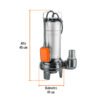 104078 - Bomba sumergible acero inox./hierro, a.sucia,1-1/2HP, TRUPER