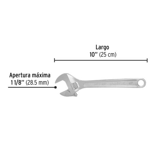 21816 - Llave ajustable (perico) 10" cromada, Pretul