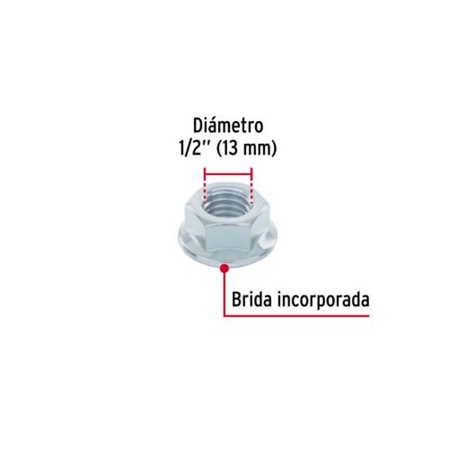 40939 - Bolsa con 25 tuercas flange, 1/2", acero galvanizado, FIERO