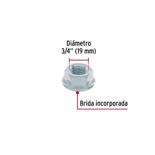 40941 40941 - Bolsa con 10 tuercas flange, 3/4", acero galvanizado, FIERO