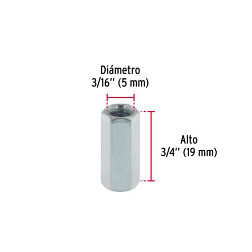 40942 - Bolsa con 5 tuercas cople, 3/16" acero galvanizado , FIERO