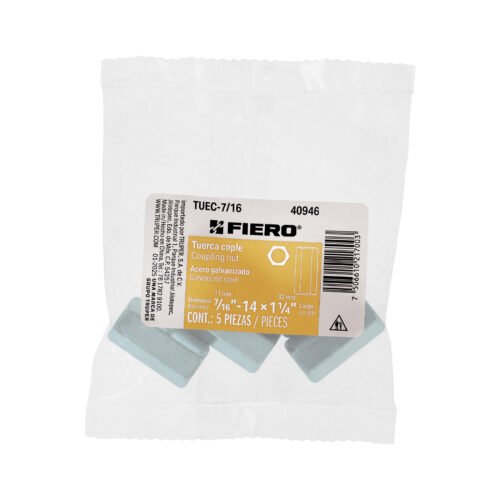 409462 40946 - Bolsa con 5 tuercas cople, 7/16" acero galvanizado , FIERO