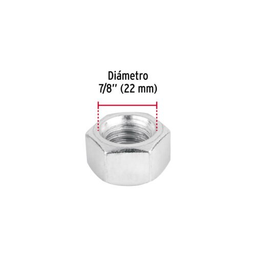 40978 40978 - Bolsa con 8 tuercas 7/8" hexagonales de acero galvanizado
