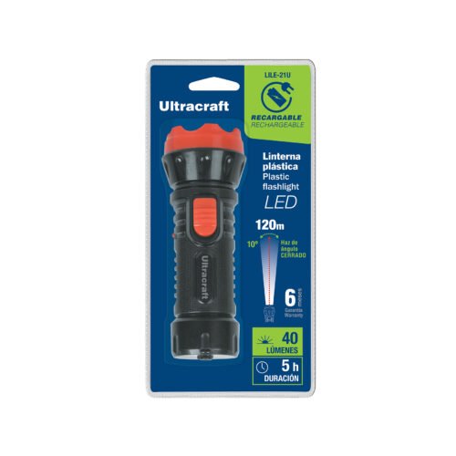 41010 - Linterna plástica de LED, 40 lm, recargable, ULTRACRAFT