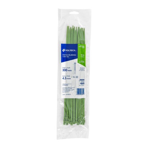 410204 41020 - Bolsa con 50 cinchos plásticos 50 lb, 300 x 4.5 mm, verdes