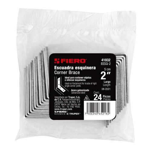 410323 41032 - Bolsa con 24 escuadras esquineras 2" x 2", FIERO