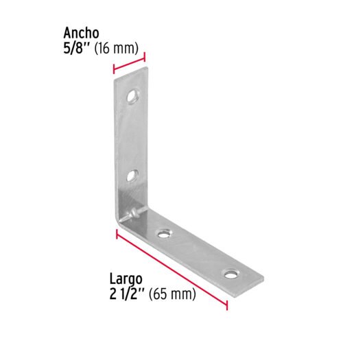 410332 41033 - Bolsa con 24 escuadras esquineras 2-1/2" x 2-1/2", FIERO