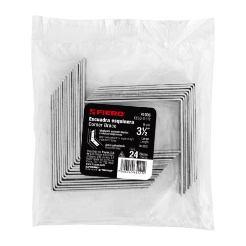 410353 41035 - Bolsa con 24 escuadras esquineras 3-1/2" x 3-1/2", FIERO