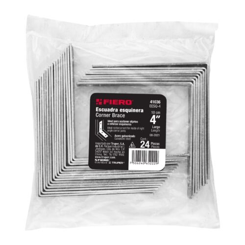 410363 41036 - Bolsa con 24 escuadras esquineras 4" x 4", FIERO