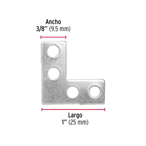 410372 41037 - Bolsa c/24 escuadras planas cantoneras 1" x 1", FIERO