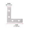 410392 41039 - Bolsa c/24 escuadras planas cantoneras 2" x 2", FIERO