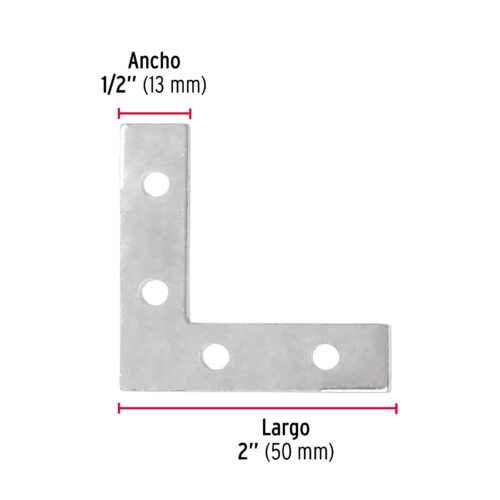 410392 41039 - Bolsa c/24 escuadras planas cantoneras 2" x 2", FIERO