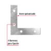 410401 41040 - Bolsa c/24 escuadras planas cantoneras 2-1/2"x2-1/2", FIERO