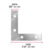 410402 41040 - Bolsa c/24 escuadras planas cantoneras 2-1/2"x2-1/2", FIERO