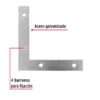 410421 41042 - Bolsa c/24 escuadras planas cantoneras 3-1/2"x3-1/2", FIERO