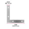 410422 41042 - Bolsa c/24 escuadras planas cantoneras 3-1/2"x3-1/2", FIERO