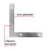 410431 41043 - Bolsa c/24 escuadras planas cantoneras 4" x 4", FIERO