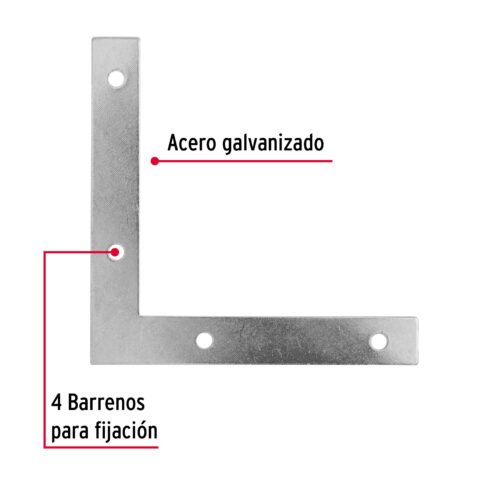 410431 41043 - Bolsa c/24 escuadras planas cantoneras 4" x 4", FIERO