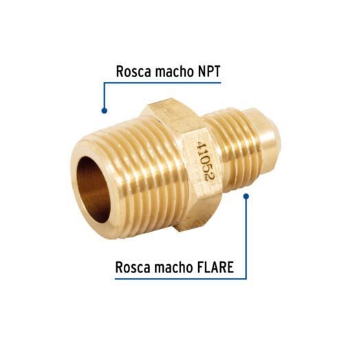41052 - Niple terminal de latón de 5/16" X 3/8", Foset