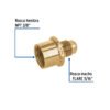 41054 - Niple campana de latón de 5/16" X 3/8", Foset