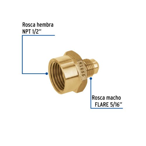41055 - Niple campana de latón de 5/16" X 1/2", Foset