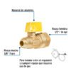 410601 41060 - Válvula de control de latón para gas, 5/16" x 1/2", Foset