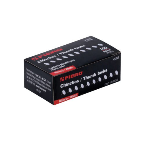 41252 - Caja con 100 chinches blancas, FIERO