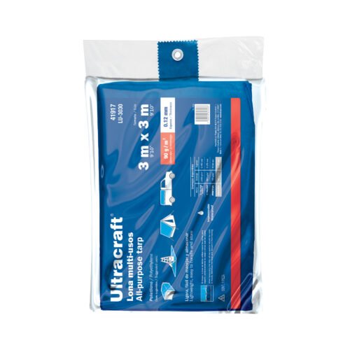 41917 - Lona de polietileno 3 x 3 m, azul, 90 g/m2, ULTRA