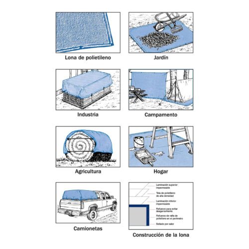 419231 41923 - Lona de polietileno 4 x 5 m, azul, 90 g/m2, ULTRA