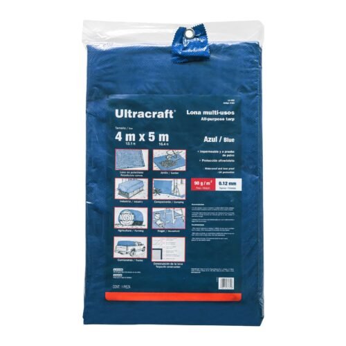 419233 41923 - Lona de polietileno 4 x 5 m, azul, 90 g/m2, ULTRA