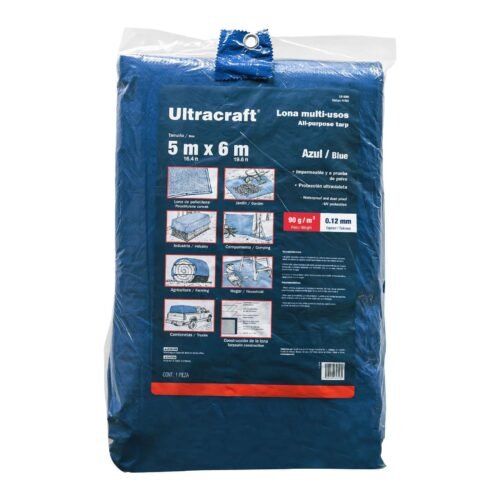 41925 - Lona de polietileno 5 x 6 m, azul, 90 g/m2, ULTRA