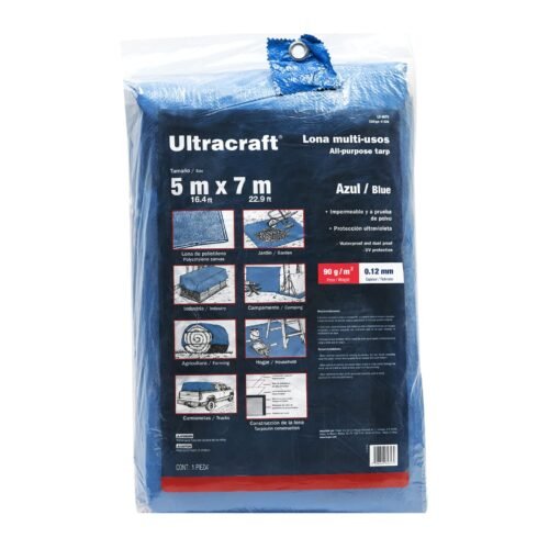 41926 - Lona de polietileno 5 x 7 m, azul, 90 g/m2, ULTRA