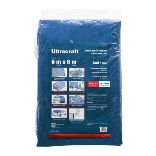 419273 41927 - Lona de polietileno 6 x 6 m, azul, 90 g/m2, ULTRA
