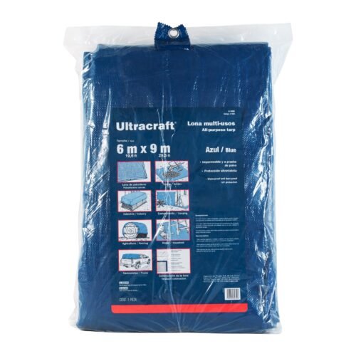 41928 - Lona de polietileno 6 x 9 m, azul, 90 g/m2, ULTRA