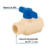 42015 - Válvula de esfera desmontable de CPVC de 1/2", FOSET