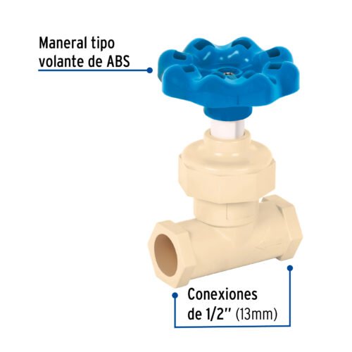 42018 42018 - Válvula globo de CPVC de 1/2" maneral volante, FOSET