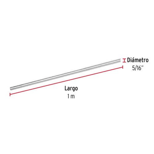 424122 42412 - Varilla roscada de 1 m x 5/16", FIERO